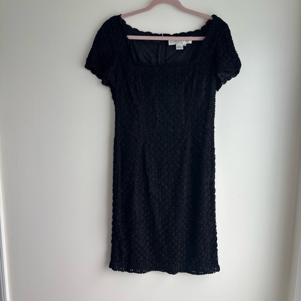 Vintage Lillie Rubin Black Beaded Dress Size 8 Short Formal Party dress